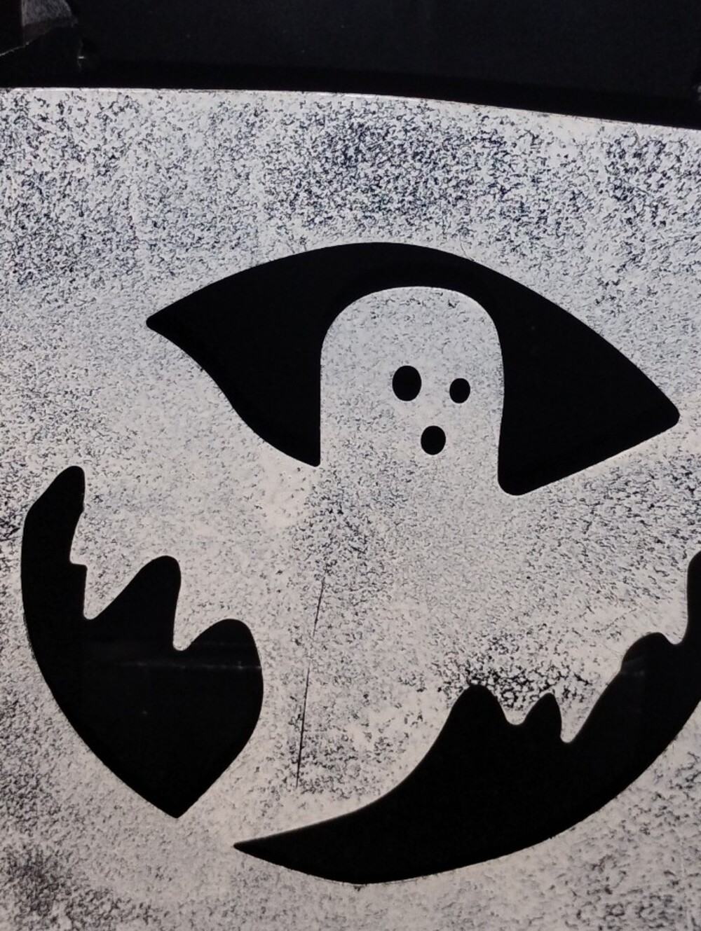 Halloween Rustic White Ghost Metal Cut-Out Decoration